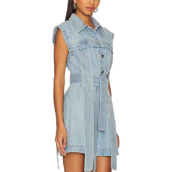 NWT Acler Wiston Mini Dress - Denim Blue - Picture 2 of 9